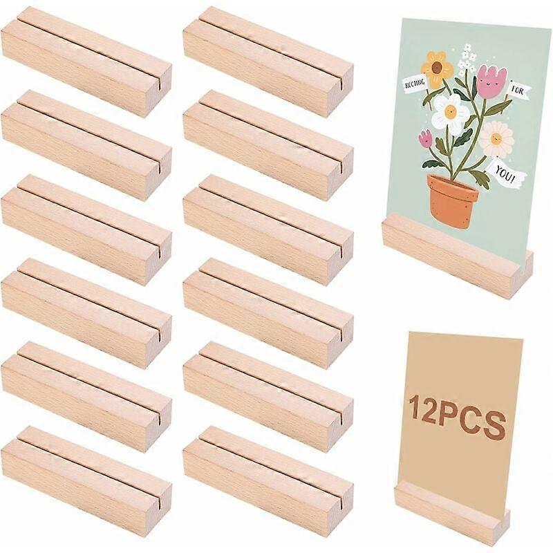 Elegant Wooden Place Card Holders, Durable Birch Wood Table Number Stands for Wedding Dinner Decor, Wide Application Event, Rustic Decorative
