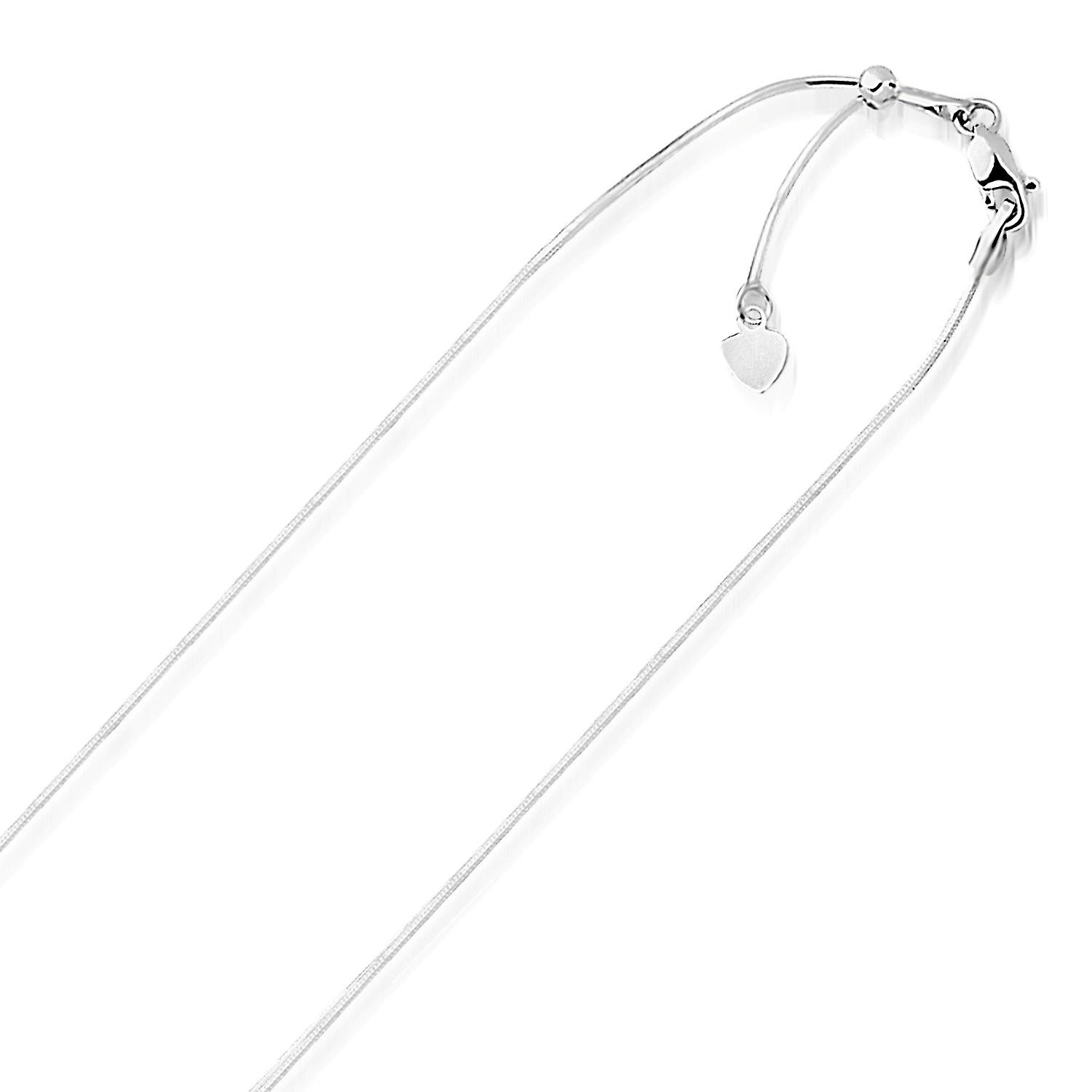 14k White Gold Adjustable Snake Chain 0.85mm