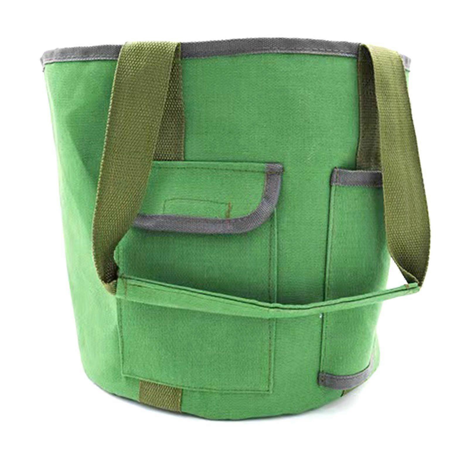 Garden Tools Storage Bag 4.76 Gallon Waterproof Canvas Gardening Tool Organizer Tote Bucket Bag with Multiple Pockets for Tool Storage Gardeners