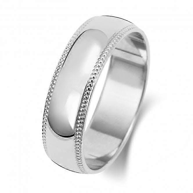 Trauring 18K D Form Millgrain 6 mm-1,25 Trauring WQ186WM