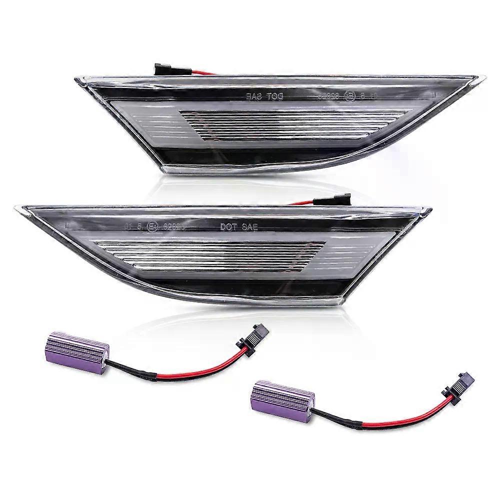 Compatible 2PCS For Porsche 991 Carrera 12-16 981 Cayman Boxster Front LED Side Marker Light Turn Signal Lamp Replace OEM no error amber