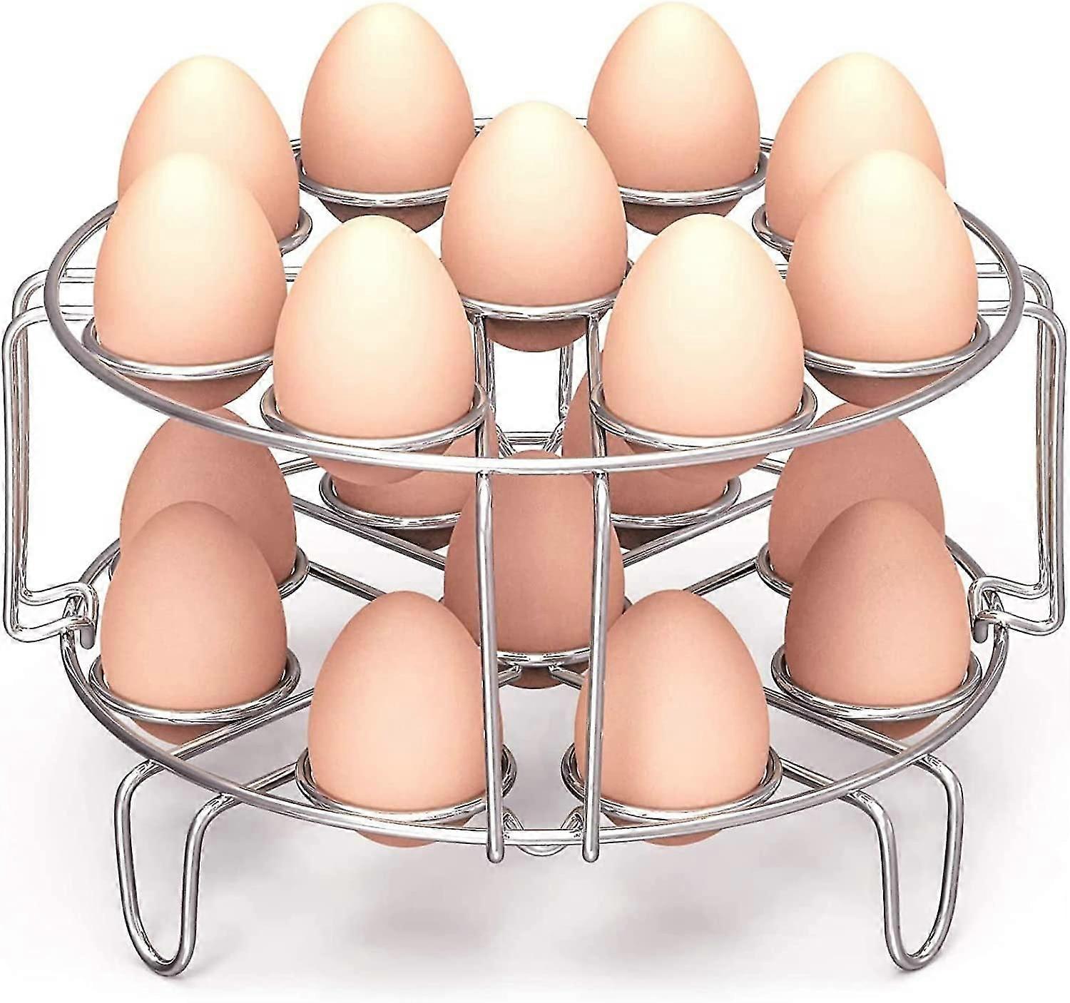 Stackable Egg Steamer Rack, Kitchen Tripod Steamer Boil 18 Eggs, Stainless Steel Instant Pot Egg Rack