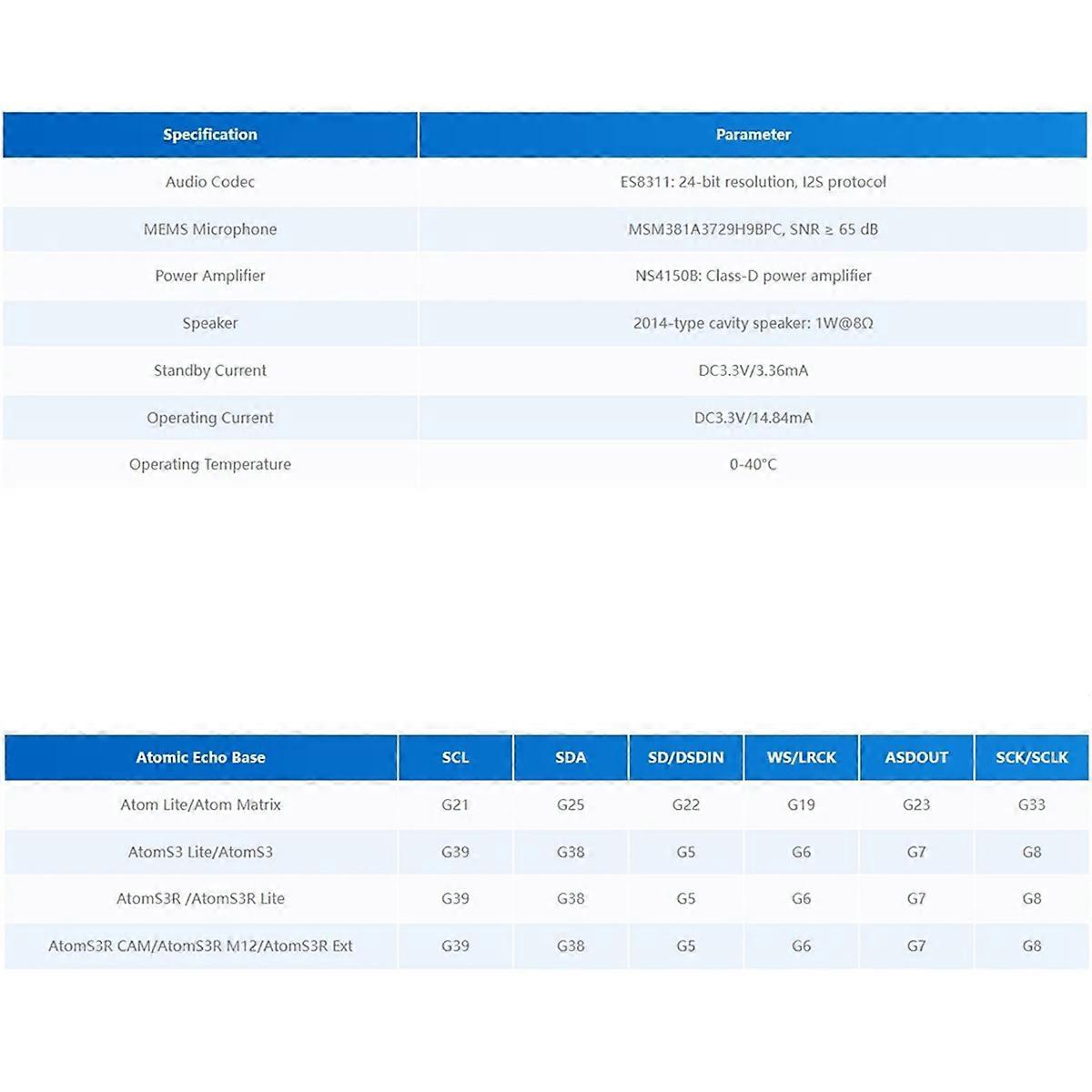 Atomic Echo Base with Microphone AndSpeaker Voice Recognition Base ES8311 Audio Decoding MEMS Microp
