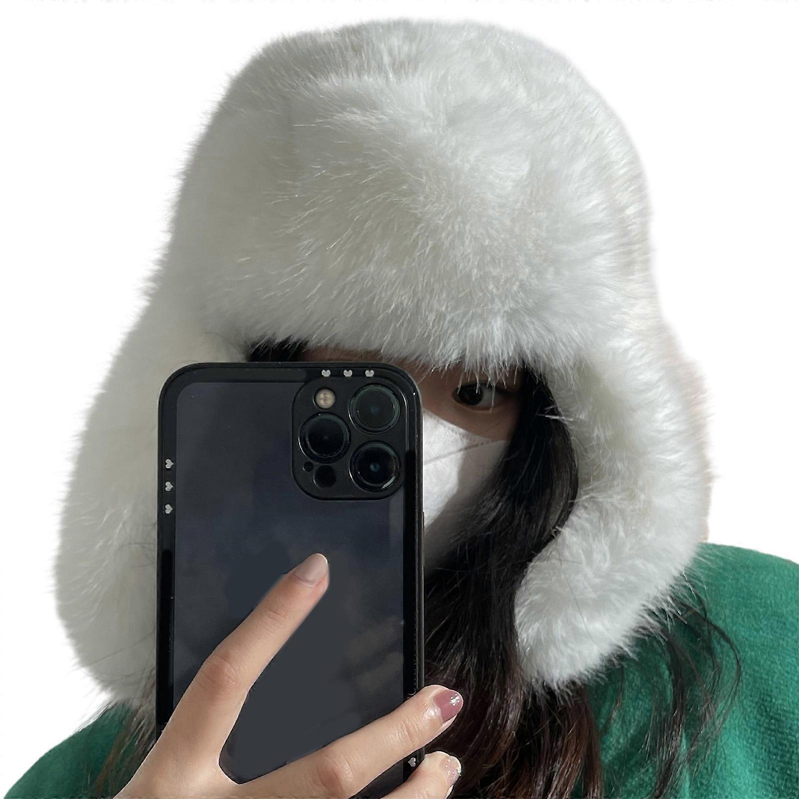 אלסטי עמיד לחורף קטיפה כובע צבע אחיד כובע לנשים גברים לשמור על אוזן חמה כובע רך קר מזג אוויר אספקה לבן