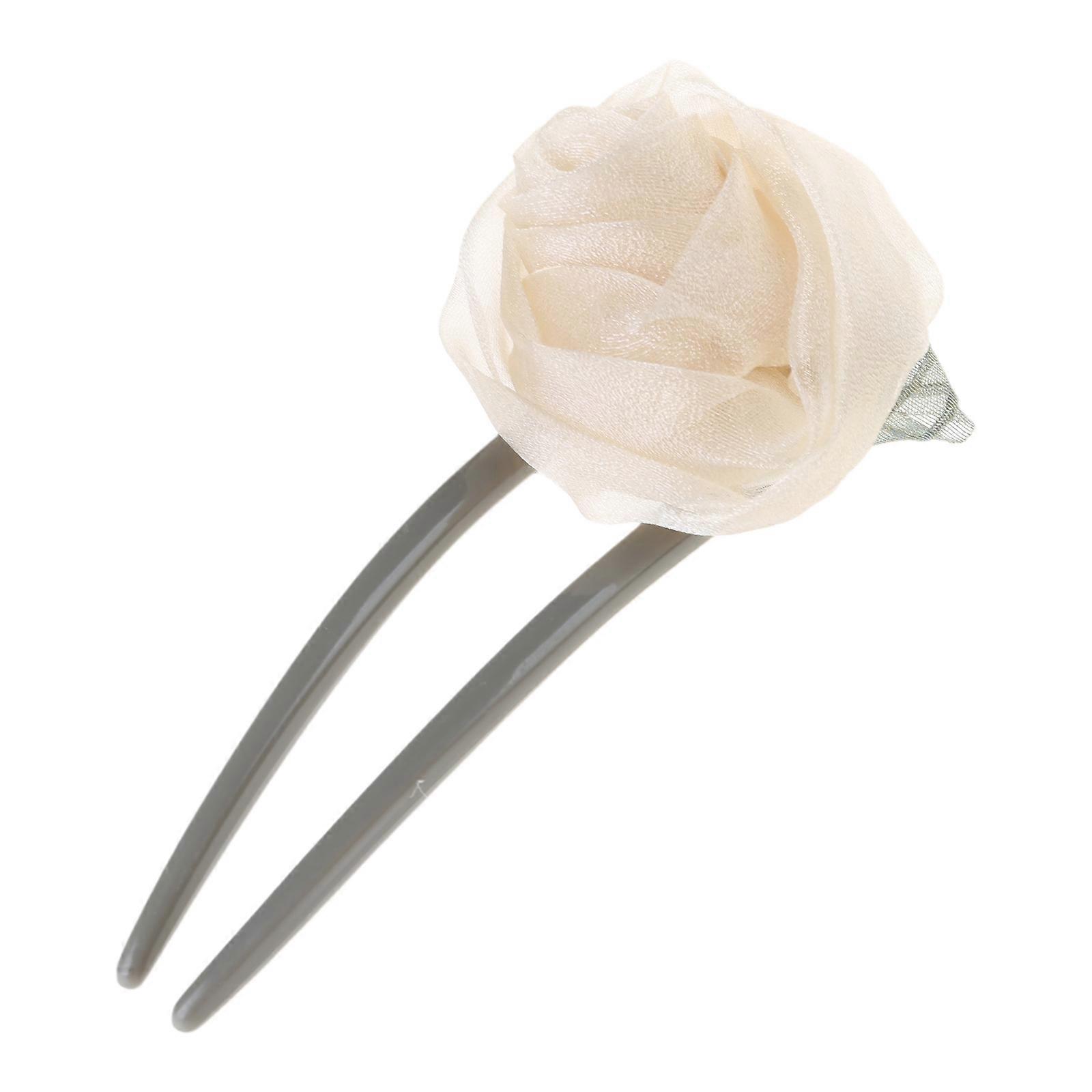 ローズヘアチョップローズヘアスティックフラワーヘアピン女性用フラワーヘアフォークメッシュフラワーヘアスティックパンシアン用