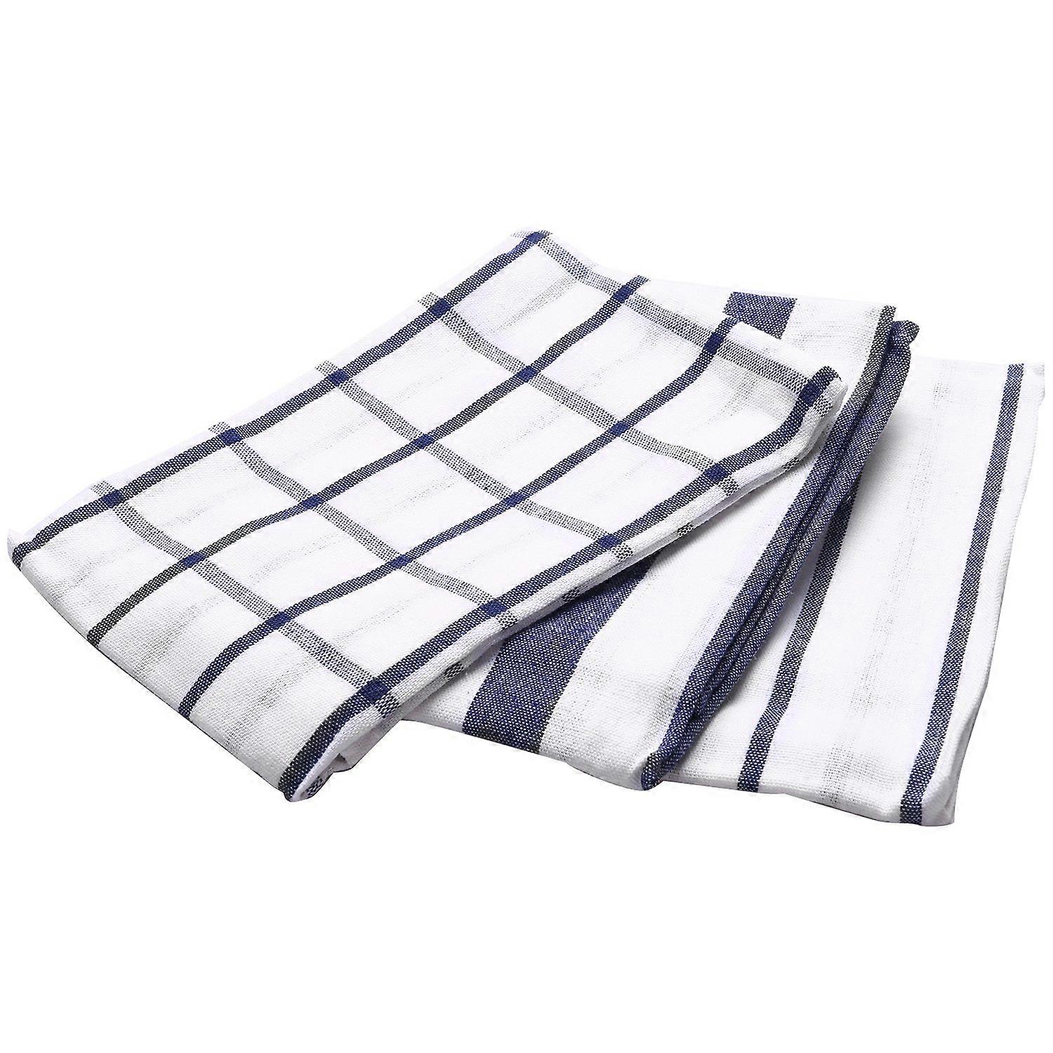 3Piece Blue White Striped Tea Towel Kitchen Towel Napkin Cloth