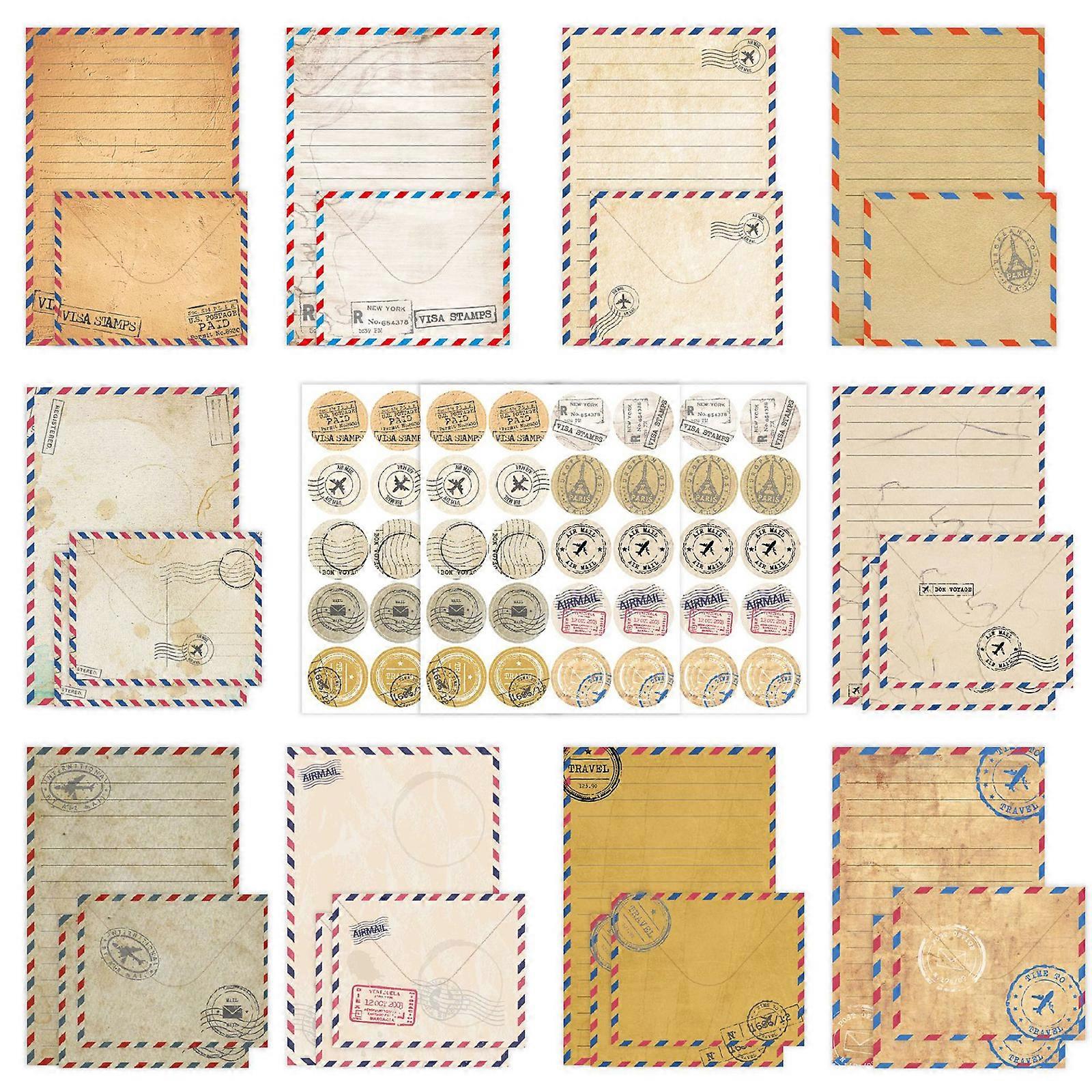 Flower Stationery Paper Set Including 50 Lined Sheets 50 Matching Envelopes 60 Seal Label Letter Paper Size 8.25x5.5in