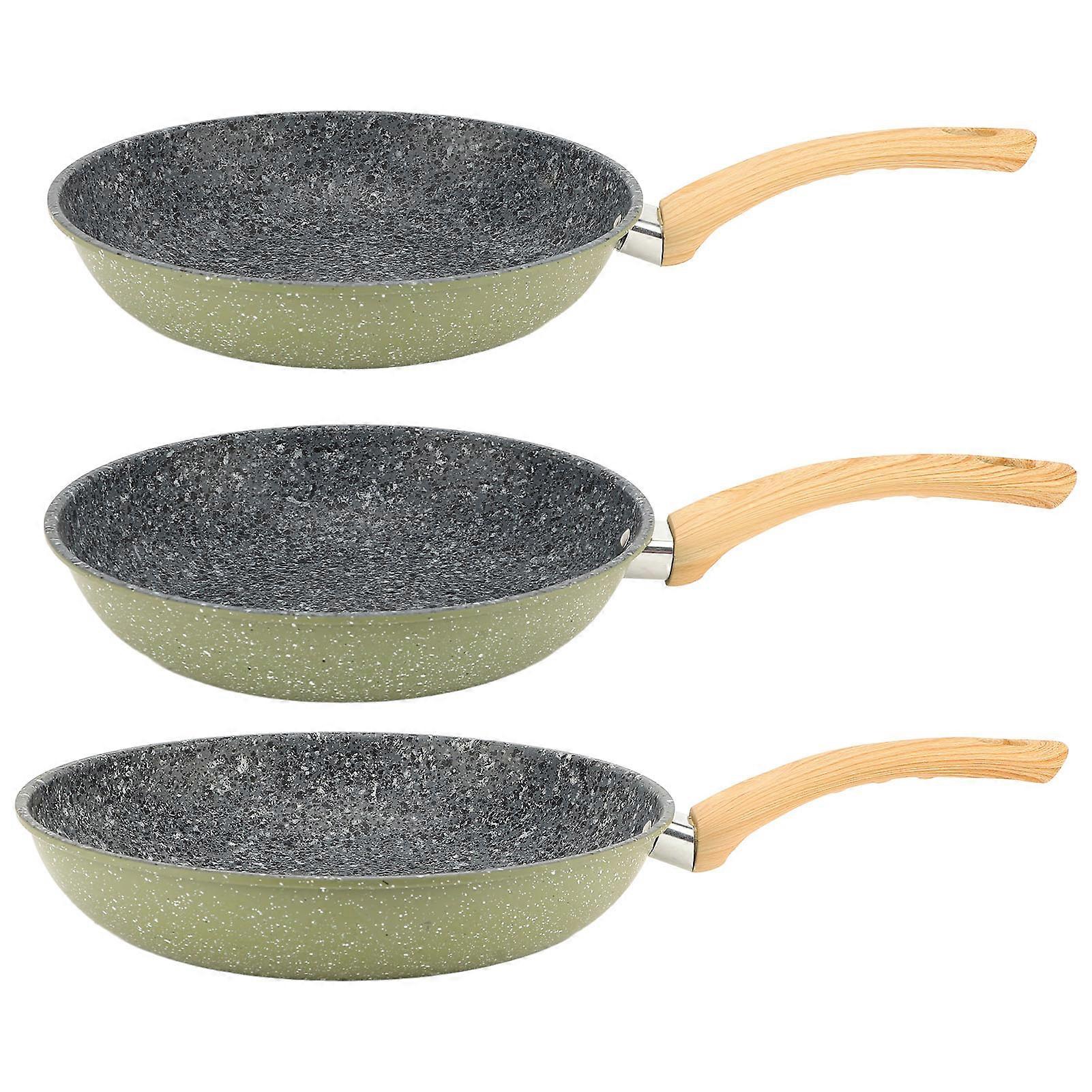 Frying Pan Set Maifanite Stone Coating Anti Sticky Quick Cleanup Multifunctional Pancake Pan for Steak Tortilla Fried Eggs 