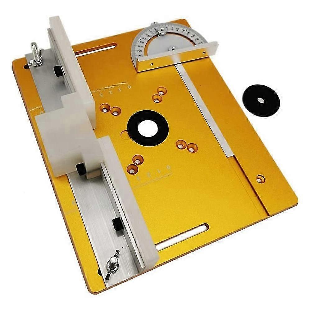 Router Table Insert Plate W/Miter Gauge for Woodworking Benches Table Saw Multifunctional Trimmer