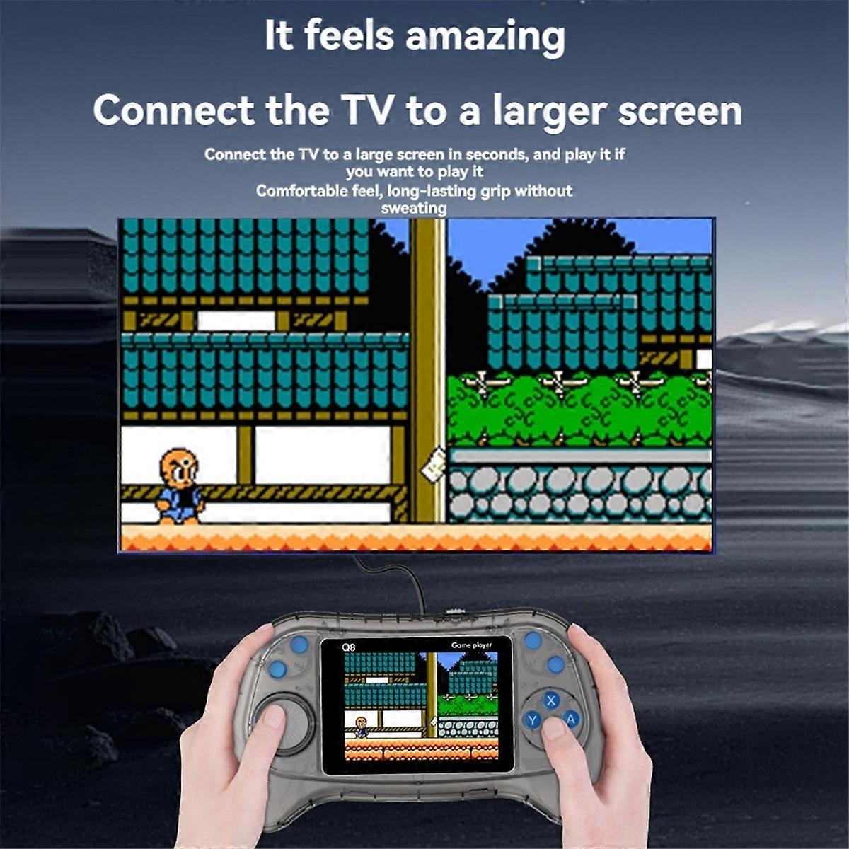 Q8 Handheld Game Console 3.0 Inch Screen 800-In-1 Classic Games Retro Game Console Support TV Connec