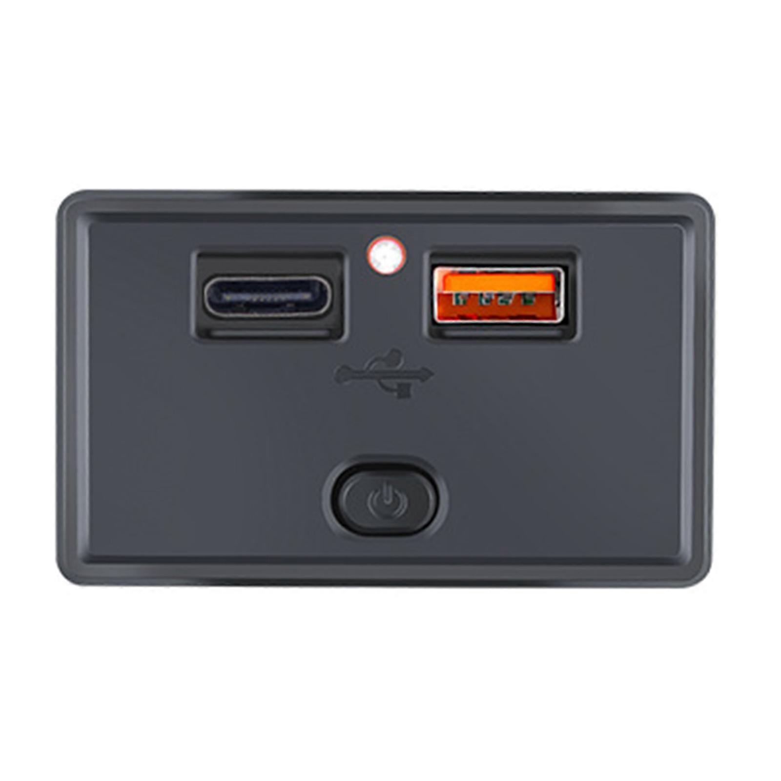 Car Motorcycle Dual USB Charger Quick Charge USB Fast Charger Socket Power Outlet Adapter with Cap for Bus RV Boat Truck Red Light