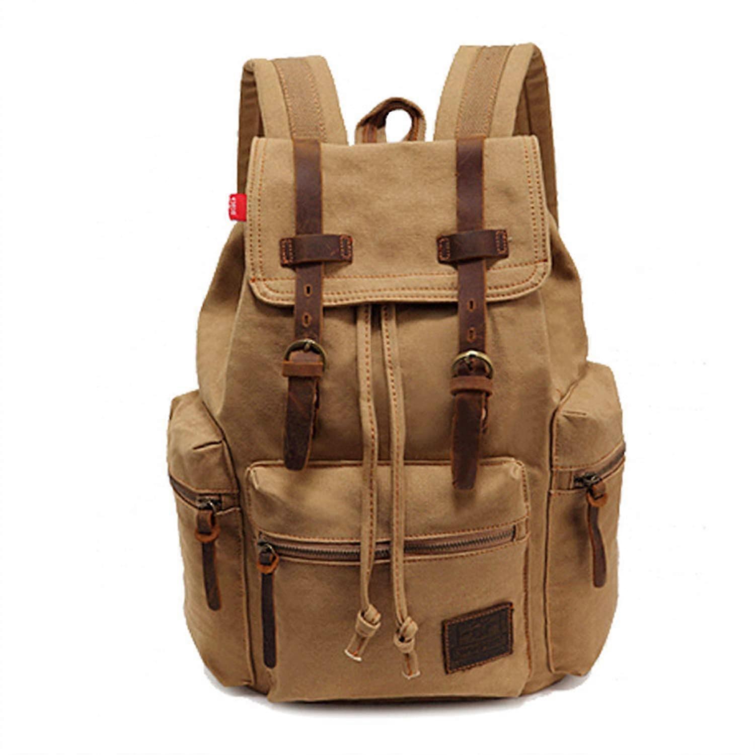 12-15 Inch Laptop Backpack for Men, Daily Daypack Rucksack, Medium Khaki, Durable Material, Casual Style