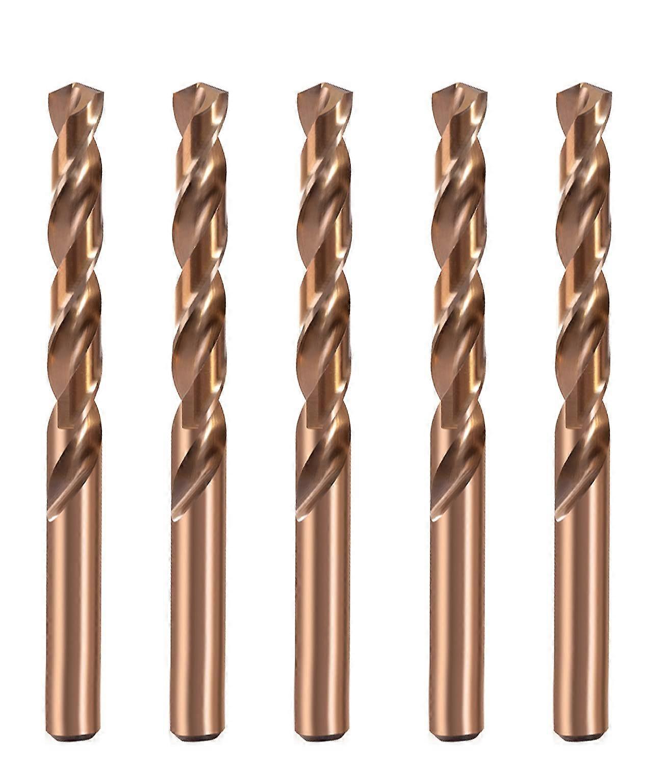 HSS Cobalt Drill Bit Set 25/64 Inch Diameter 5-Piece M35 Cobalt Alloy Jobber Length Twist Bits for Metal