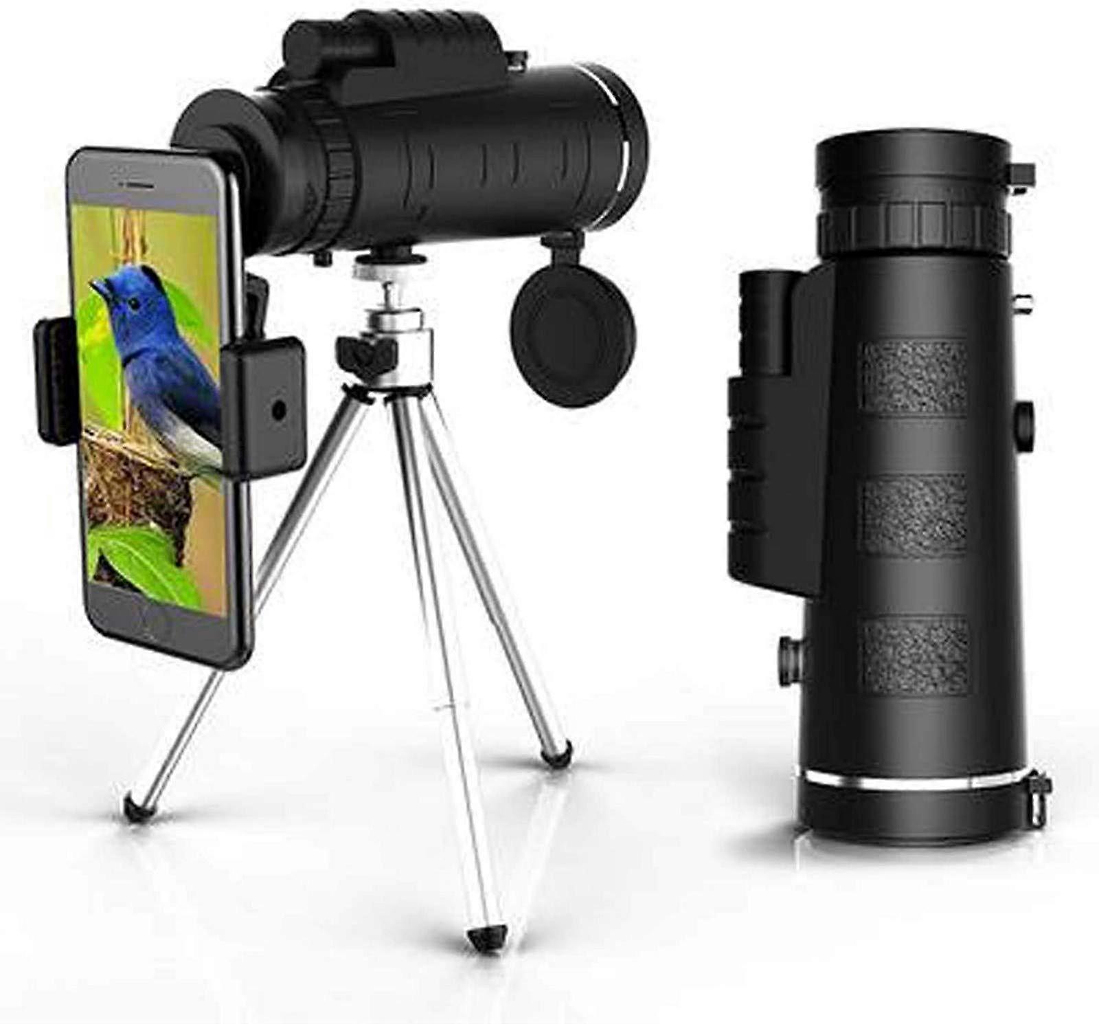 40X60 Monocular Telescope with Smartphone Holder, Tripod Mount, BAK4 Prism, Waterproof for Bird Watching and Outdoor Use