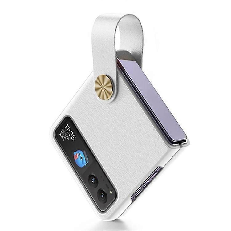 GKK Compatible For Motorola Razr 40 5G Strap Kickstand Phone Case PU Leather Coated Hard PC Protective Cover