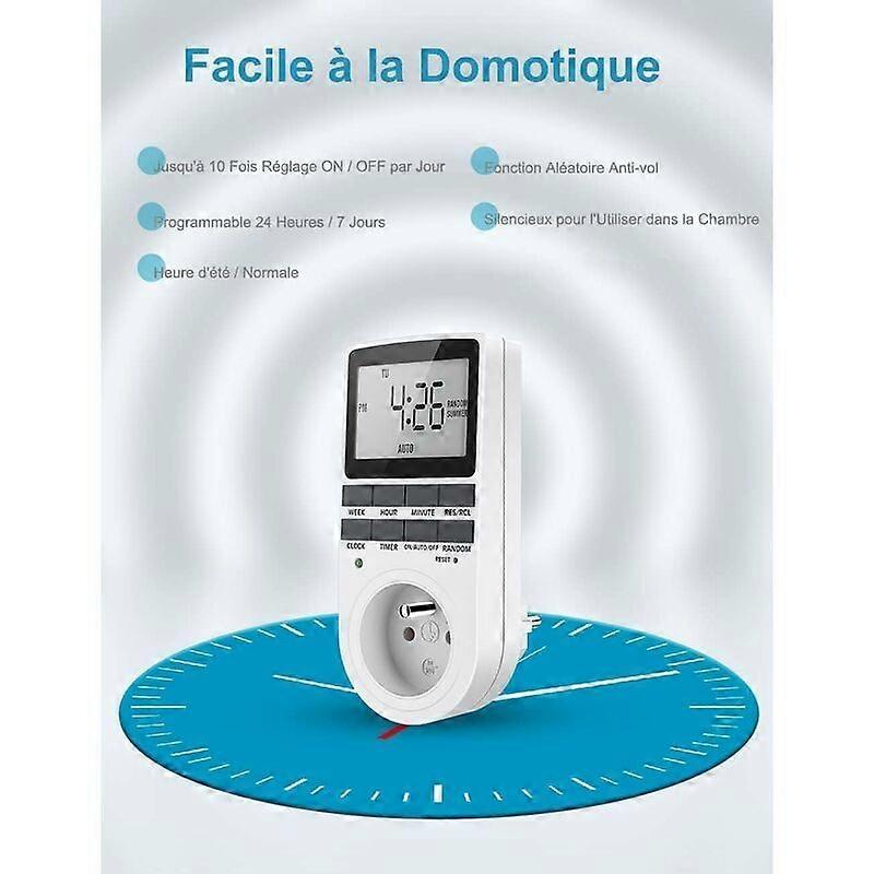 Digital Weekly Timer Switch with LCD Display, 12H/24H/7Days Electric Judge Timer, Energy Saving for Home Appliances and Lighting (1 Hour)