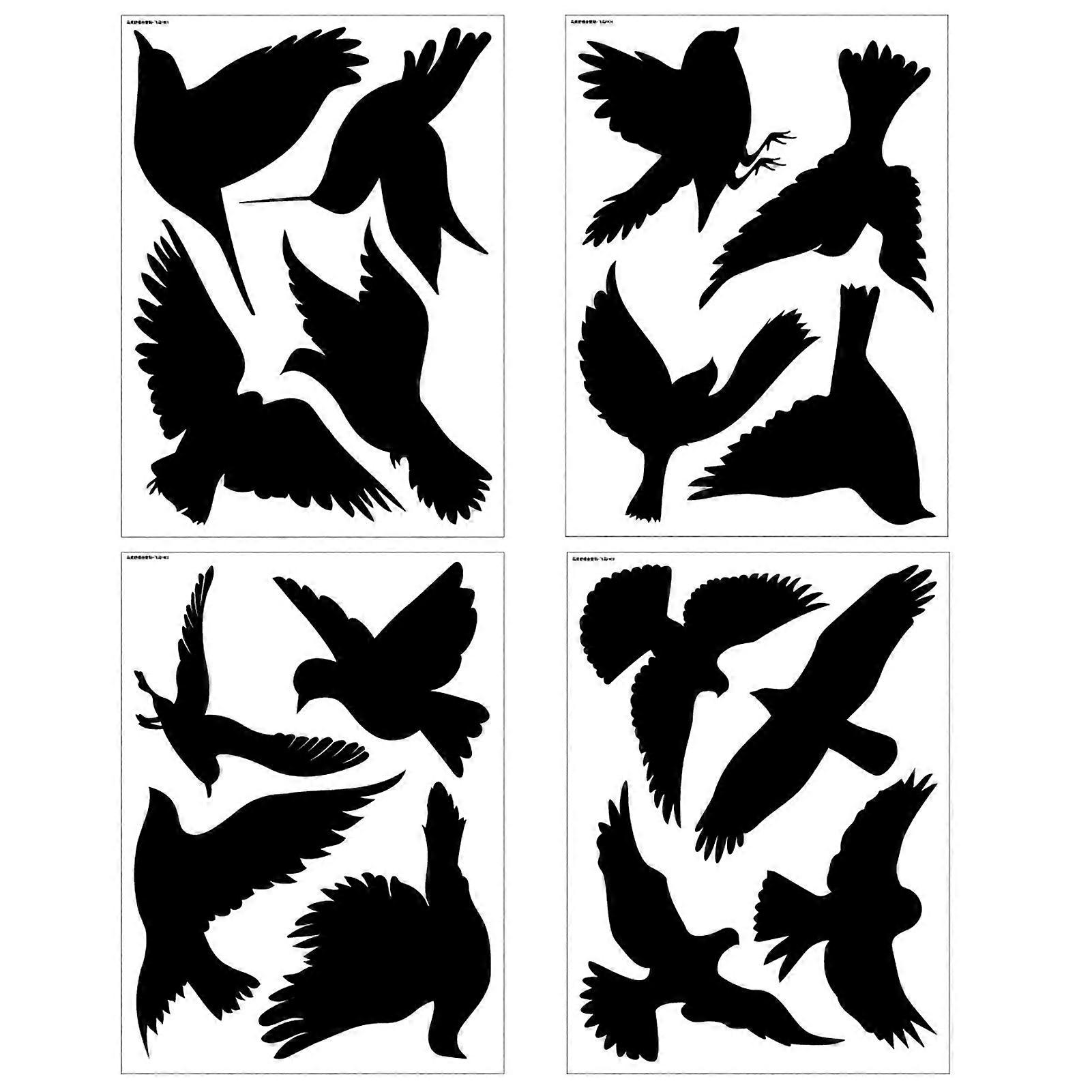 Hummingbird Static Window Stickers Black Non-Adhesive Adsorption Window