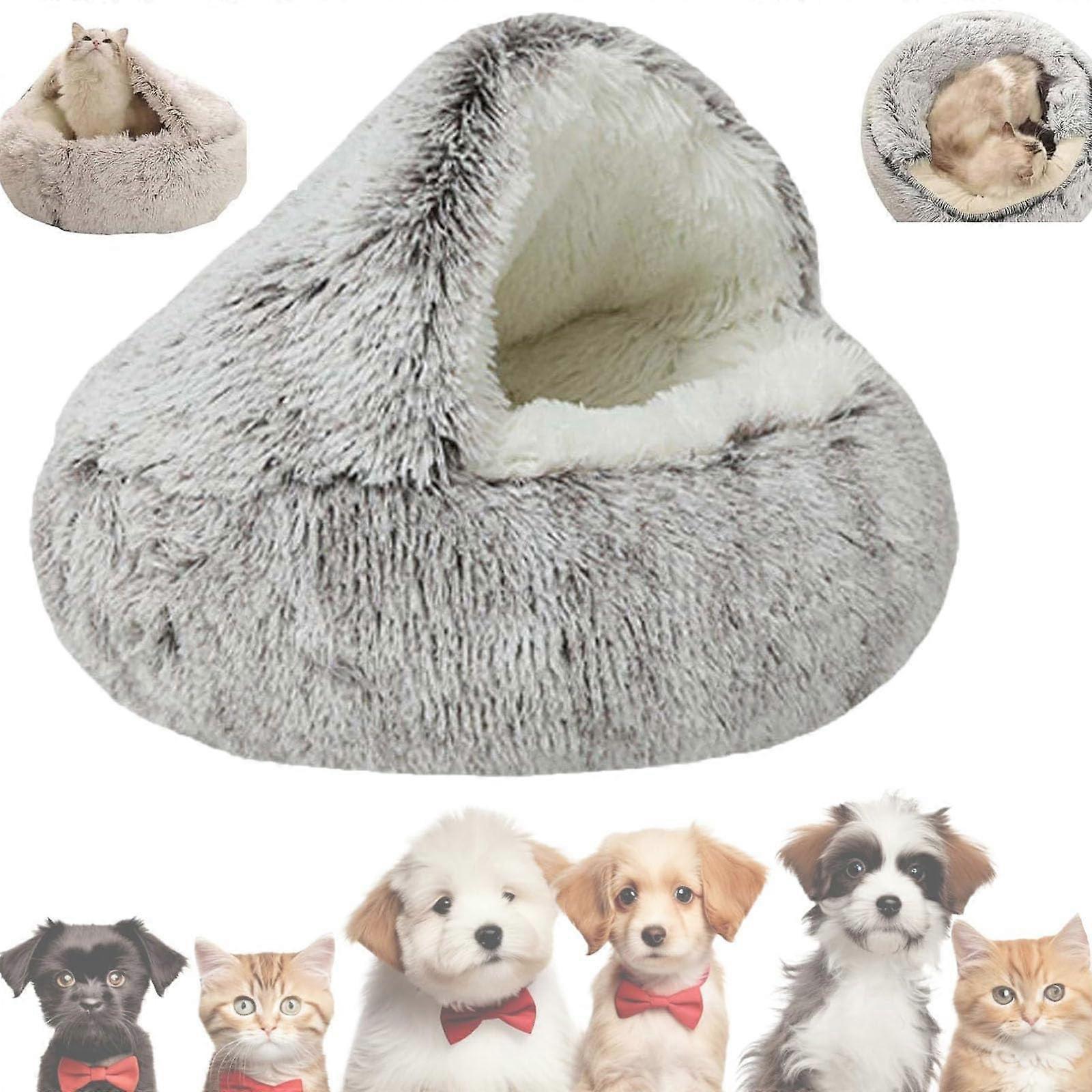 Lapcatz Nest Bed for Pets, Removable Washable Cover, Coffee Color, Non-Slip Bottom, 50cm/19.6in Size
