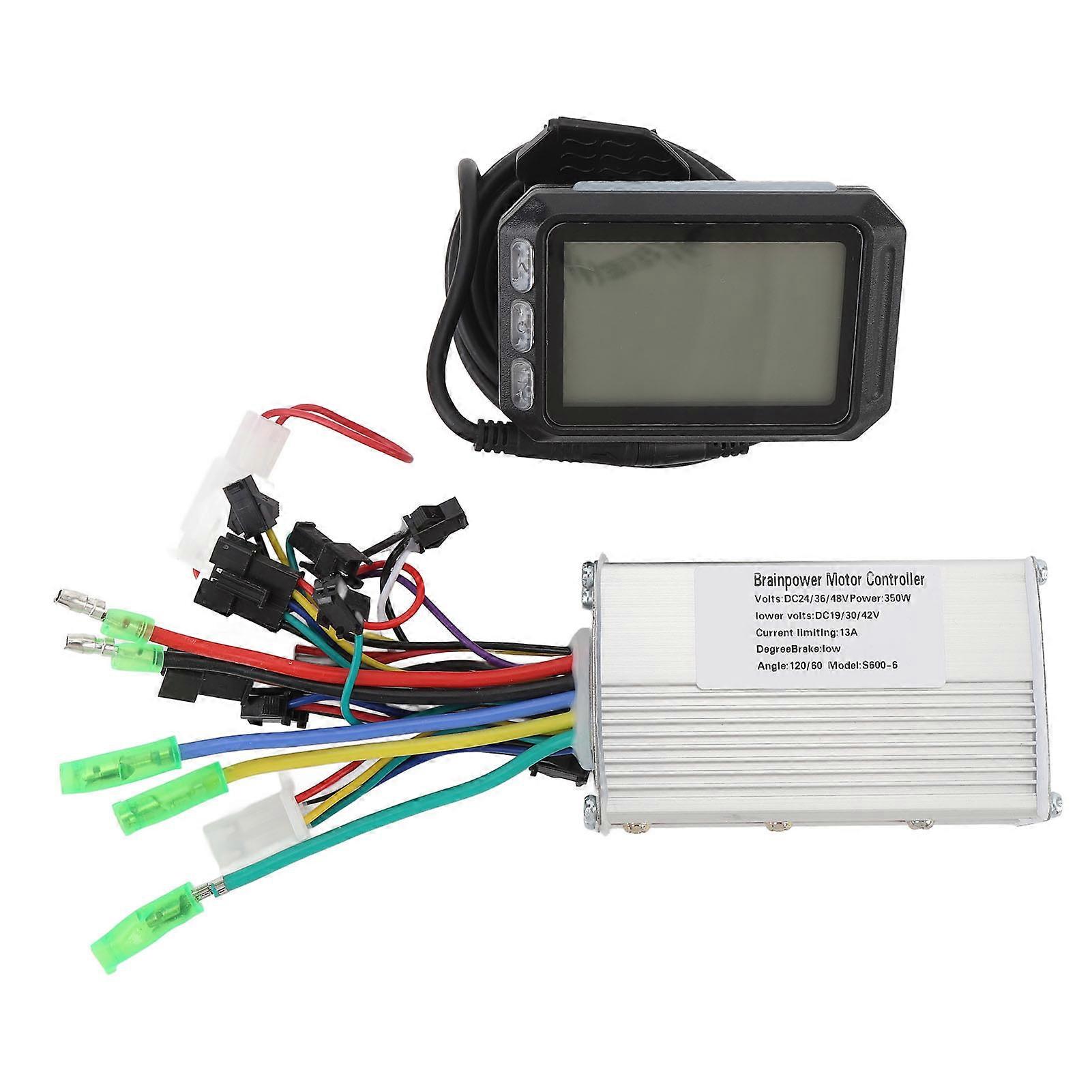 350W Brushless and LCD Display S600 Meter 24V 36V 48V Motor Controller with Wire Harness for Electric Bike