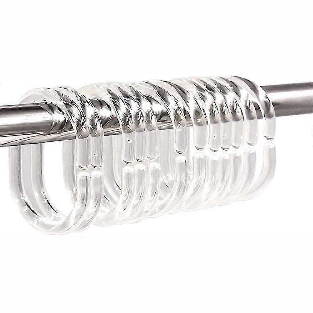 12 Pieces Transparent Curtain Ring, Plastic Shower Ring