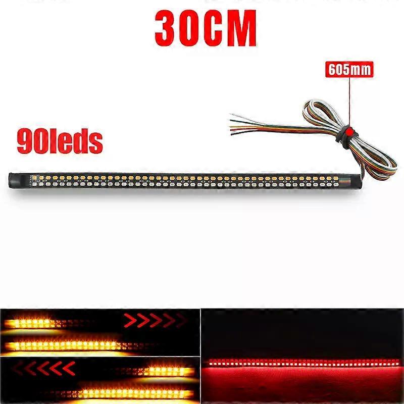 Flexible Motorcycle Led Rear tali light Strip ATV Turn Signal Brake Stop Light Daytime Running Lights Flowing Indicator lamp 12V