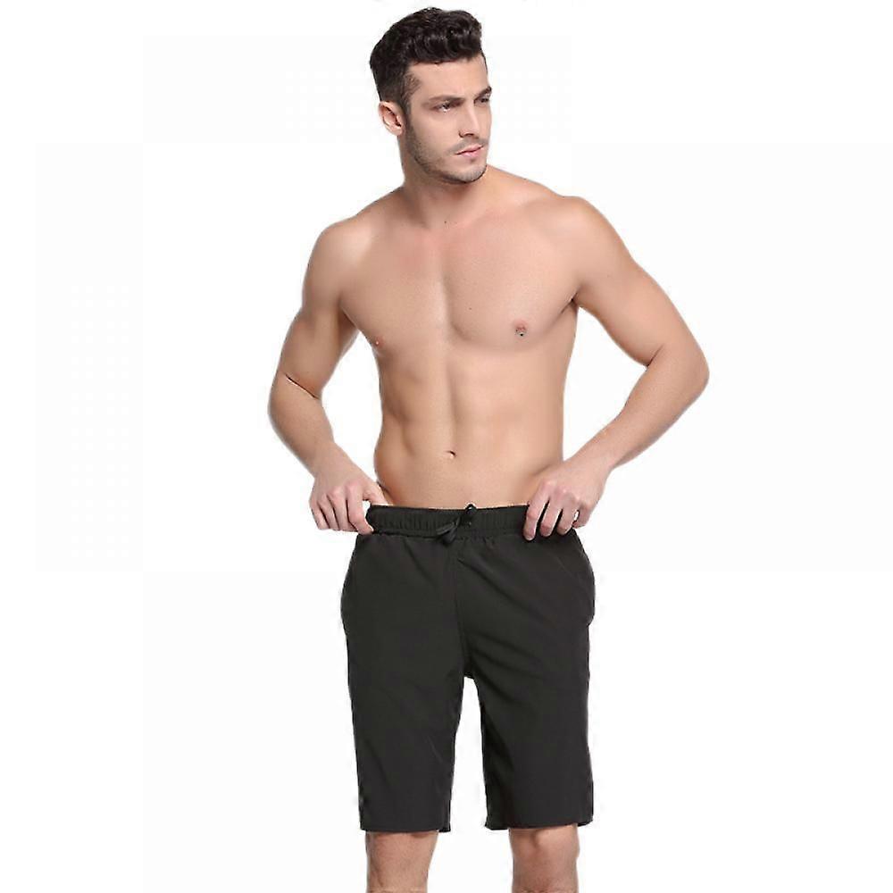 Men's 4" Quick-Dry Swim Trunk(Black XL)