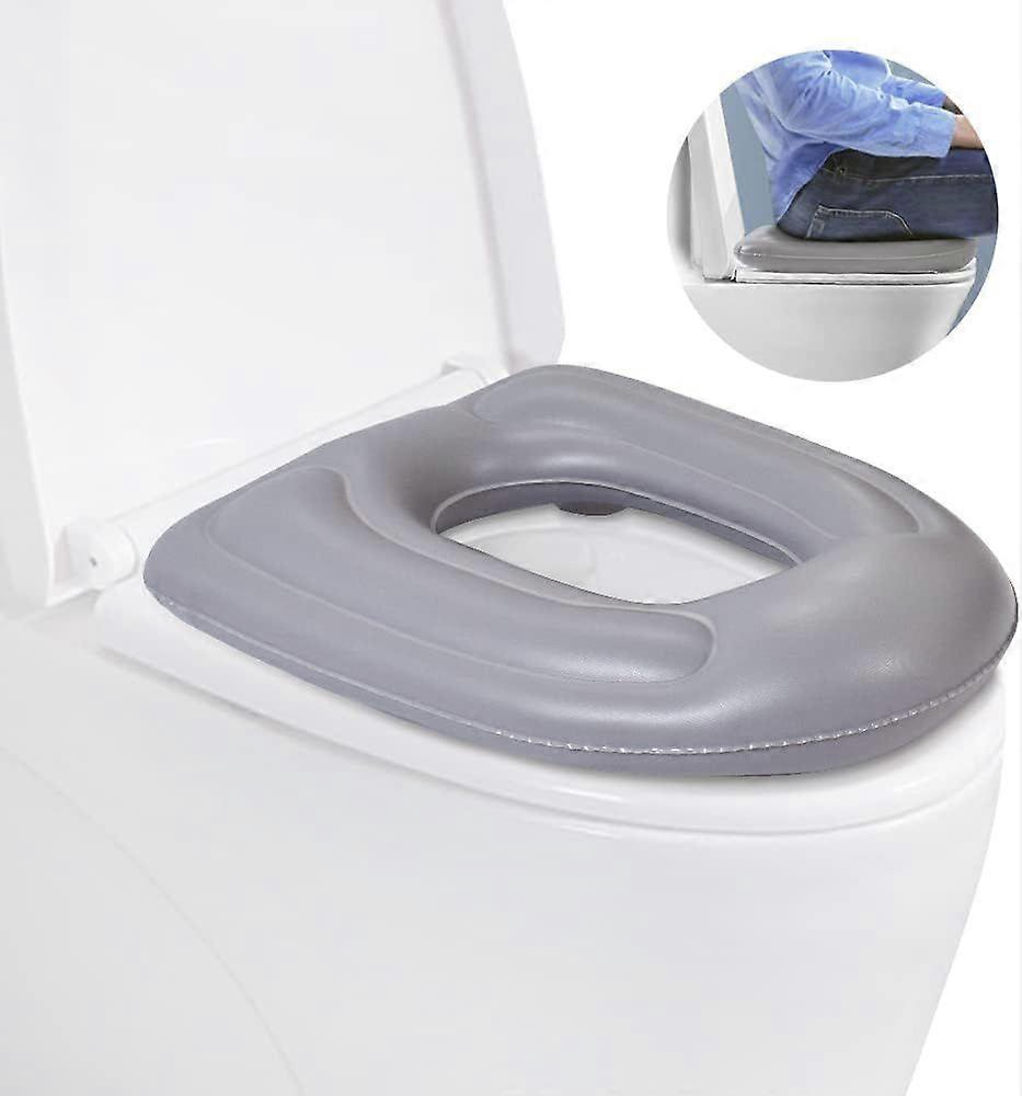 Inflatable Toilet Seat Cushion, Donut Shape Raised Cushion, Height Adjustable Toilet Seat, Tailbone Pain Relief