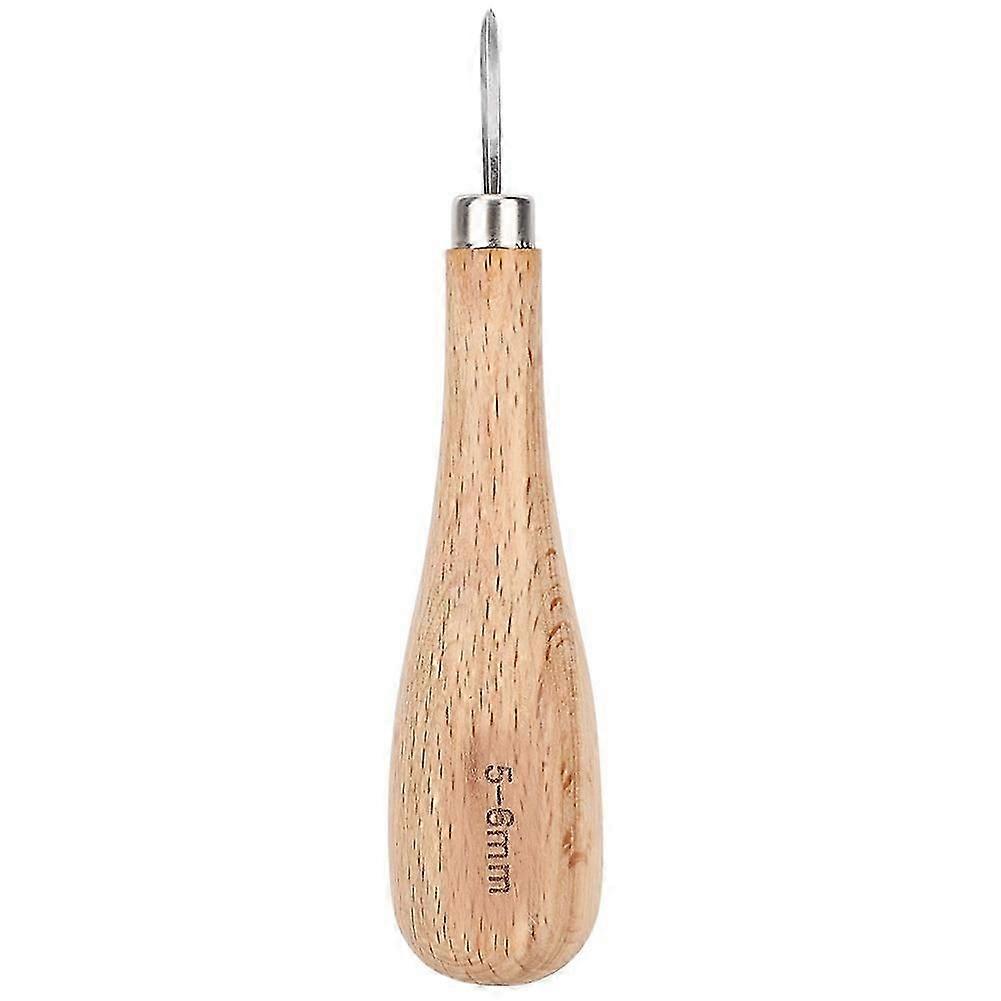 Rhombus Awl Steel Cone Punching Leather Tool Beech Handle Diamond Point Awl <br>(5-6mm )