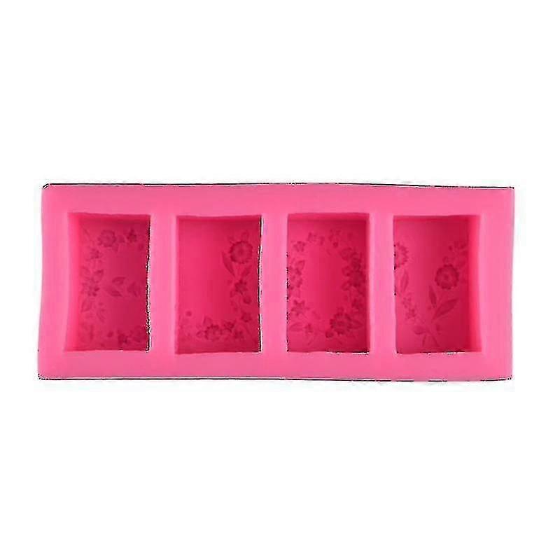 Miniowl-4キャビティ長方形フラワーバインシリコンソープモールド