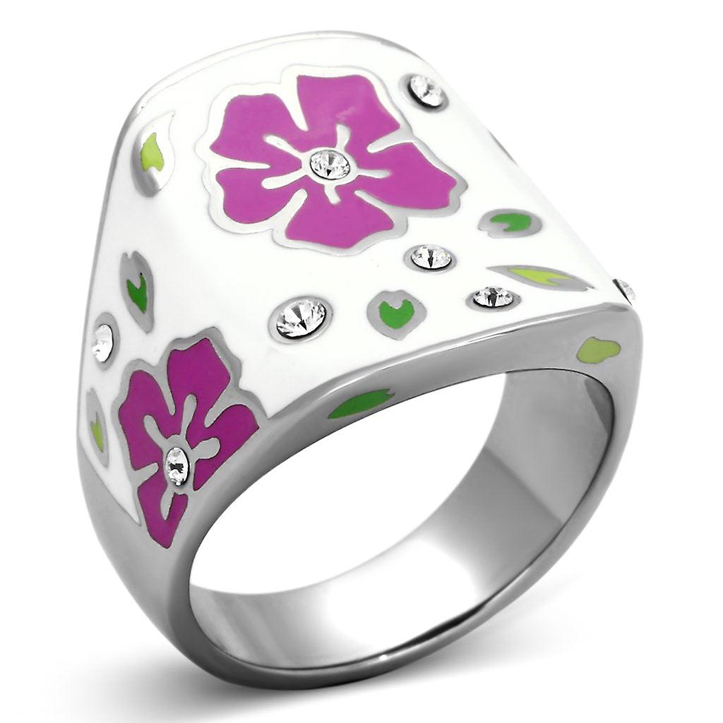 Stainless Steel Ring Top GRD Crystal Clear TK830 for Women Style High