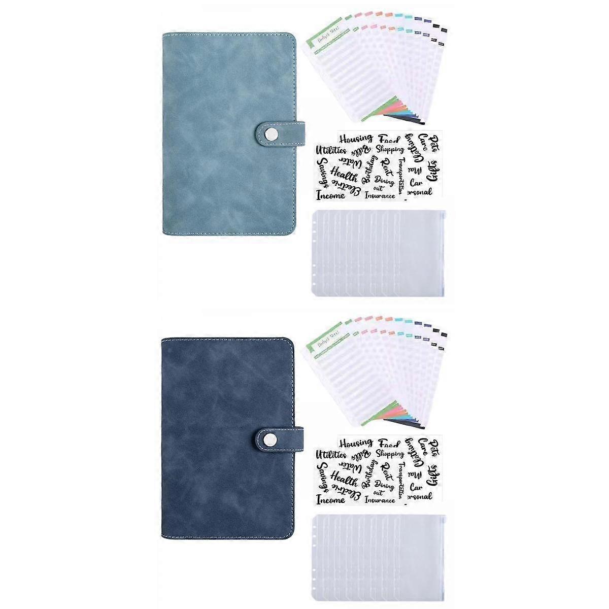 2 Count PU A6 Notebook Binder Cover Budget Planner Organizer for Students