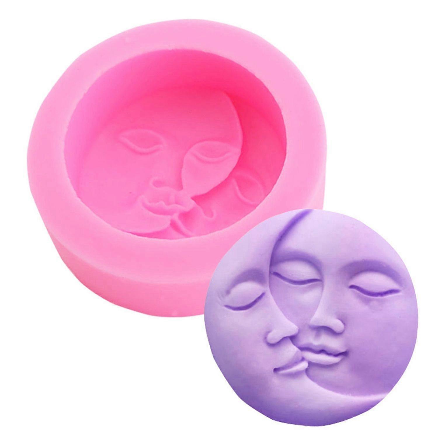 Moon Face Silicone Candle Mold DIY Craft Making Soap