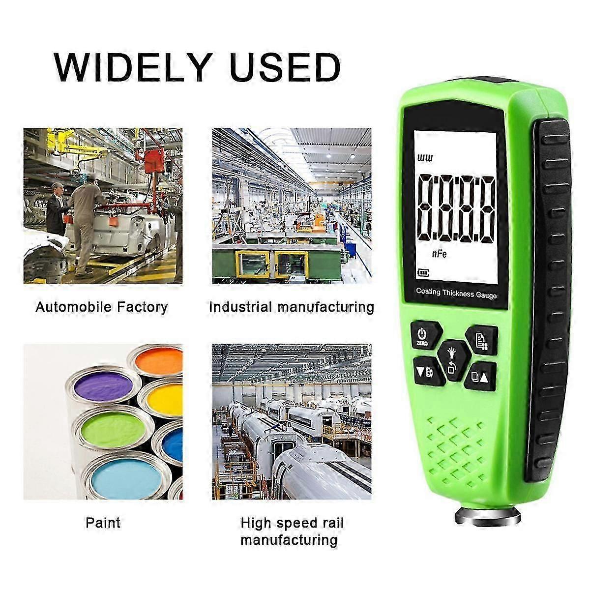Gauge Paint Thickness Gauge Meter Car Paint Depth Gauge Tester 0-1300M with Pouch Calibration Subs