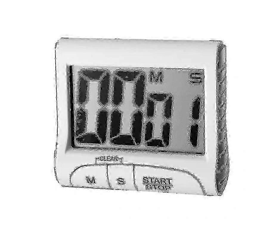2 Pack White Digital Kitchen Timer with Large Digit, Countdown, LCD Display & Back Stand