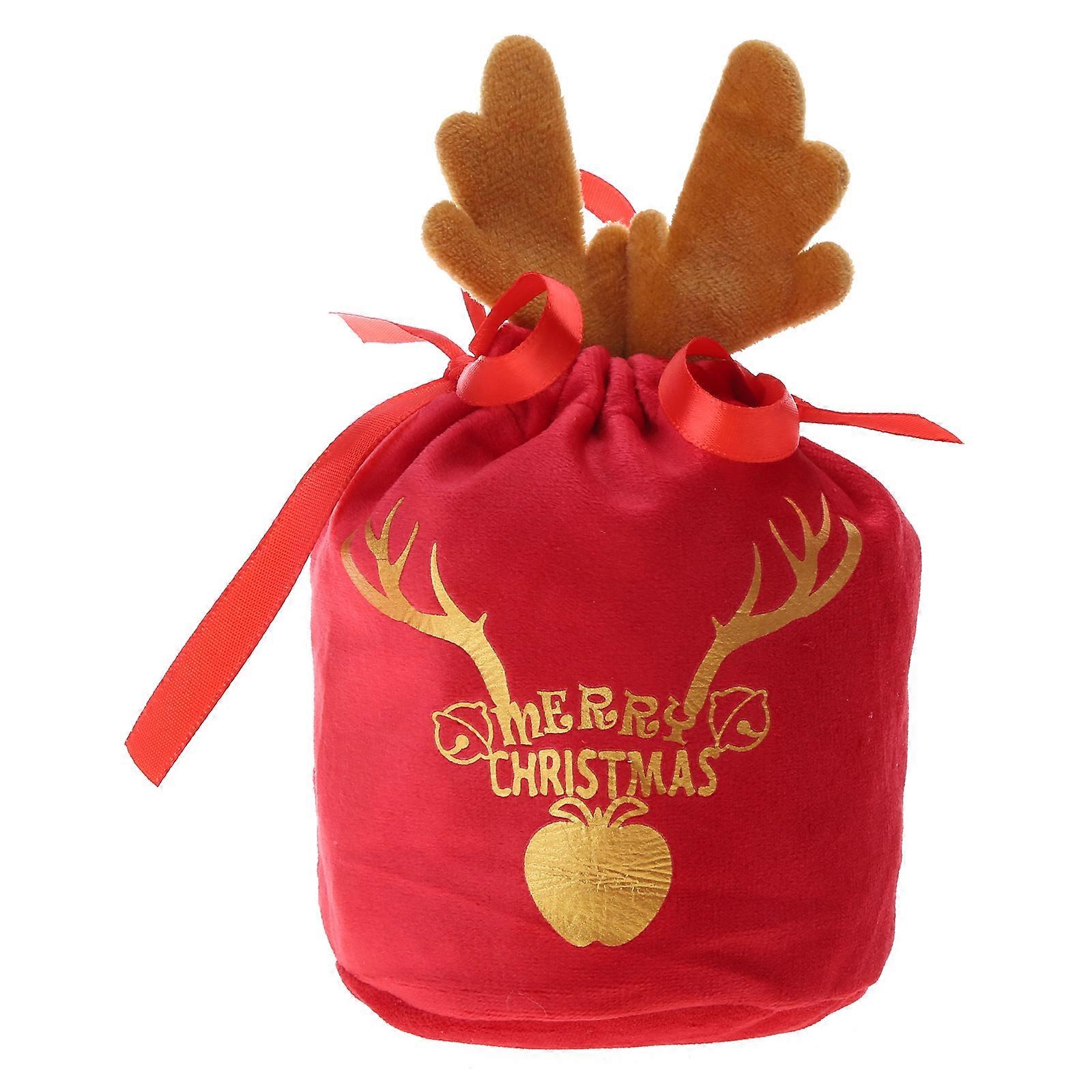 Versatile and Practical Christmas Gift Box Candy Bag Drawstring Pouch for Year Round Storage Perfect for Gifts Candy,  Red