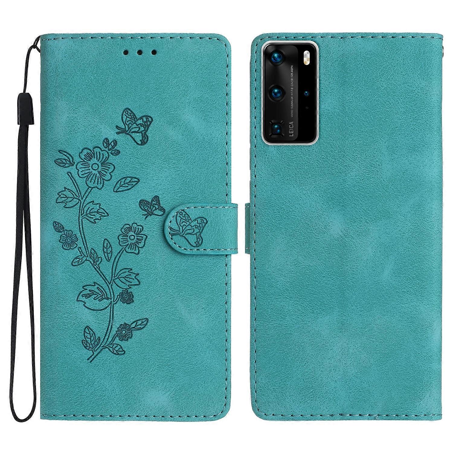 Flower Butterfly Embossing Pattern Leather Phone Case