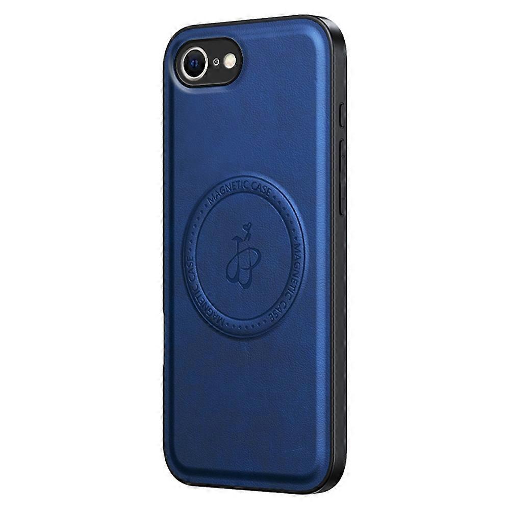 For iPhone 16e Magnetic Case PU+TPU+PC Phone Back Cover Drop Resistant