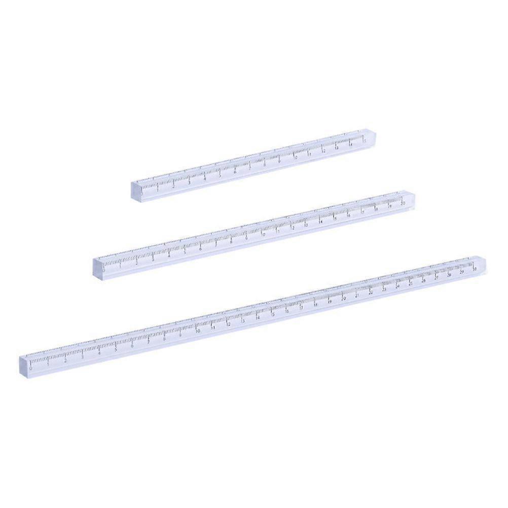 3Pcs Student Drafting Ruler Engineering Drawing Rulers Precise Measuring Straight Ruler
