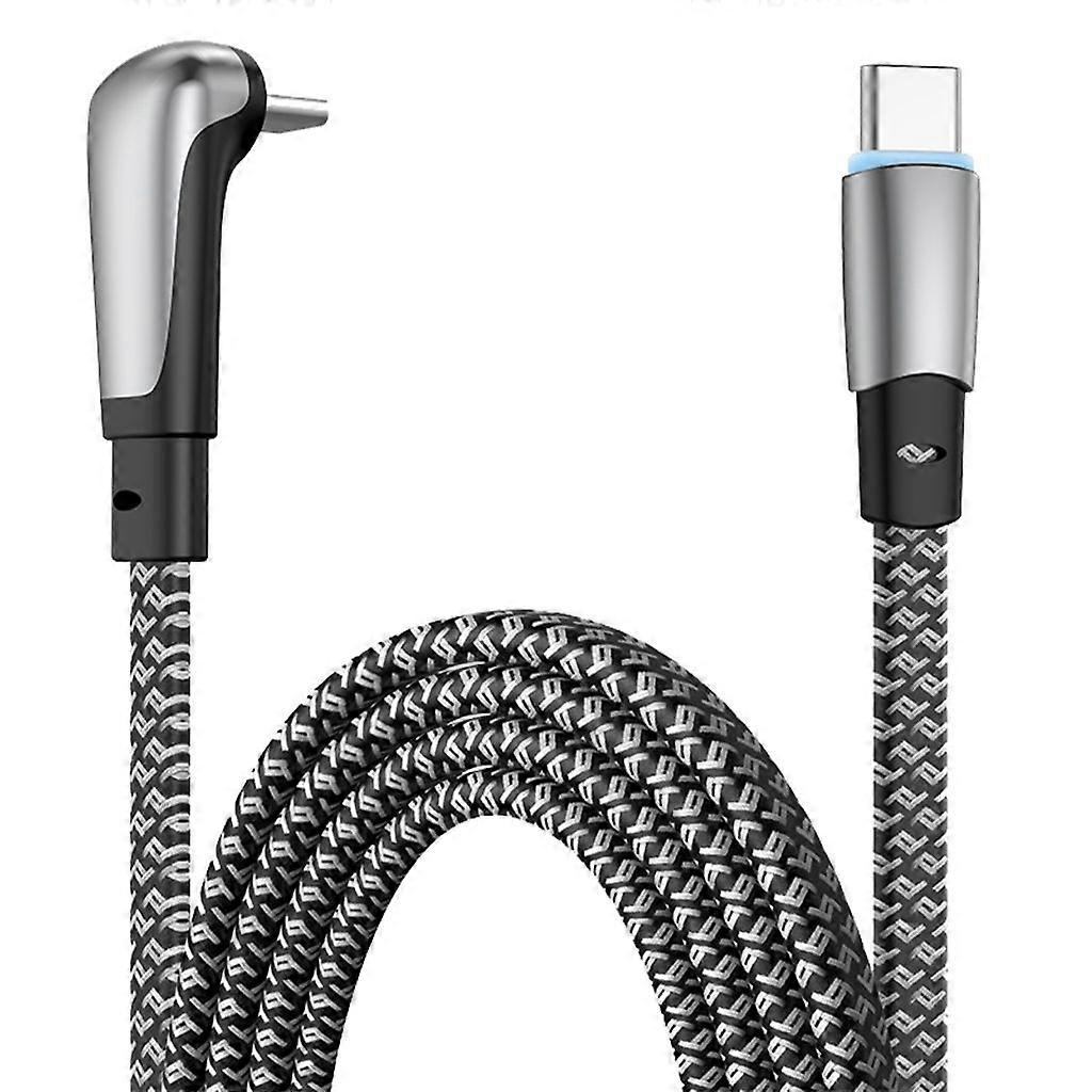 USB C Cable with PD60W Fast Charging Nylon Braided Right Angled Data Line