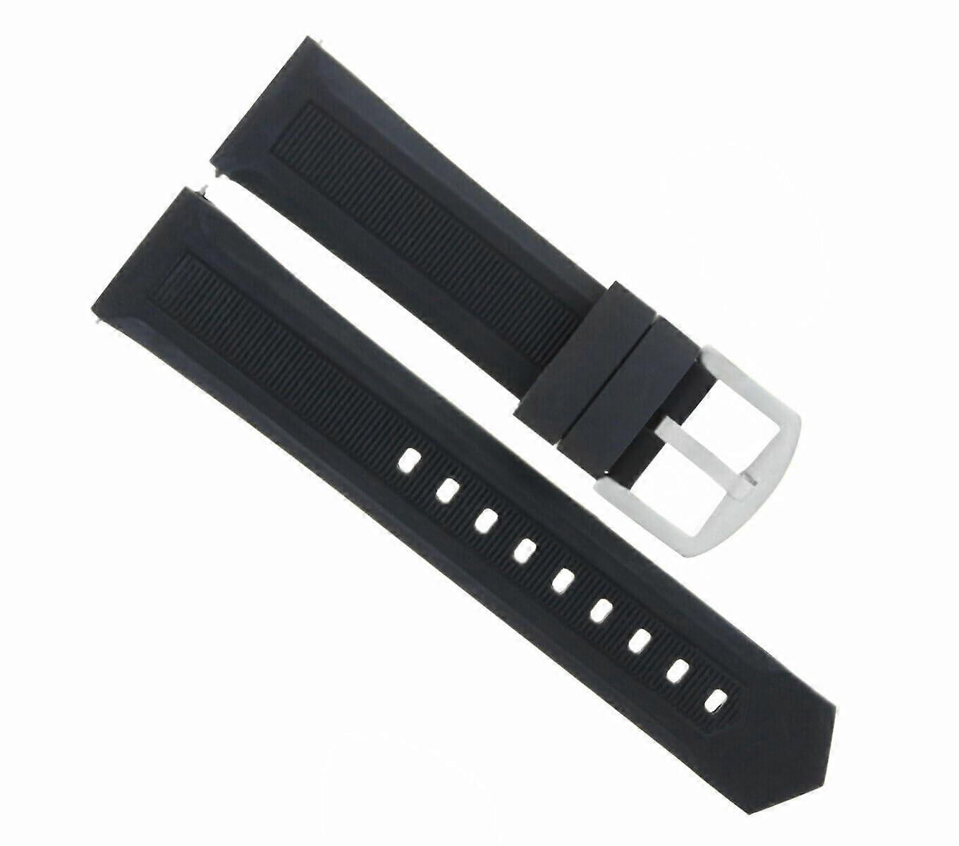 22mm Rubber Watch Band Strap Compatible With Tag Heuer Carrera F1 Formula WAH1010,WAH1011 Black Ref: 4901