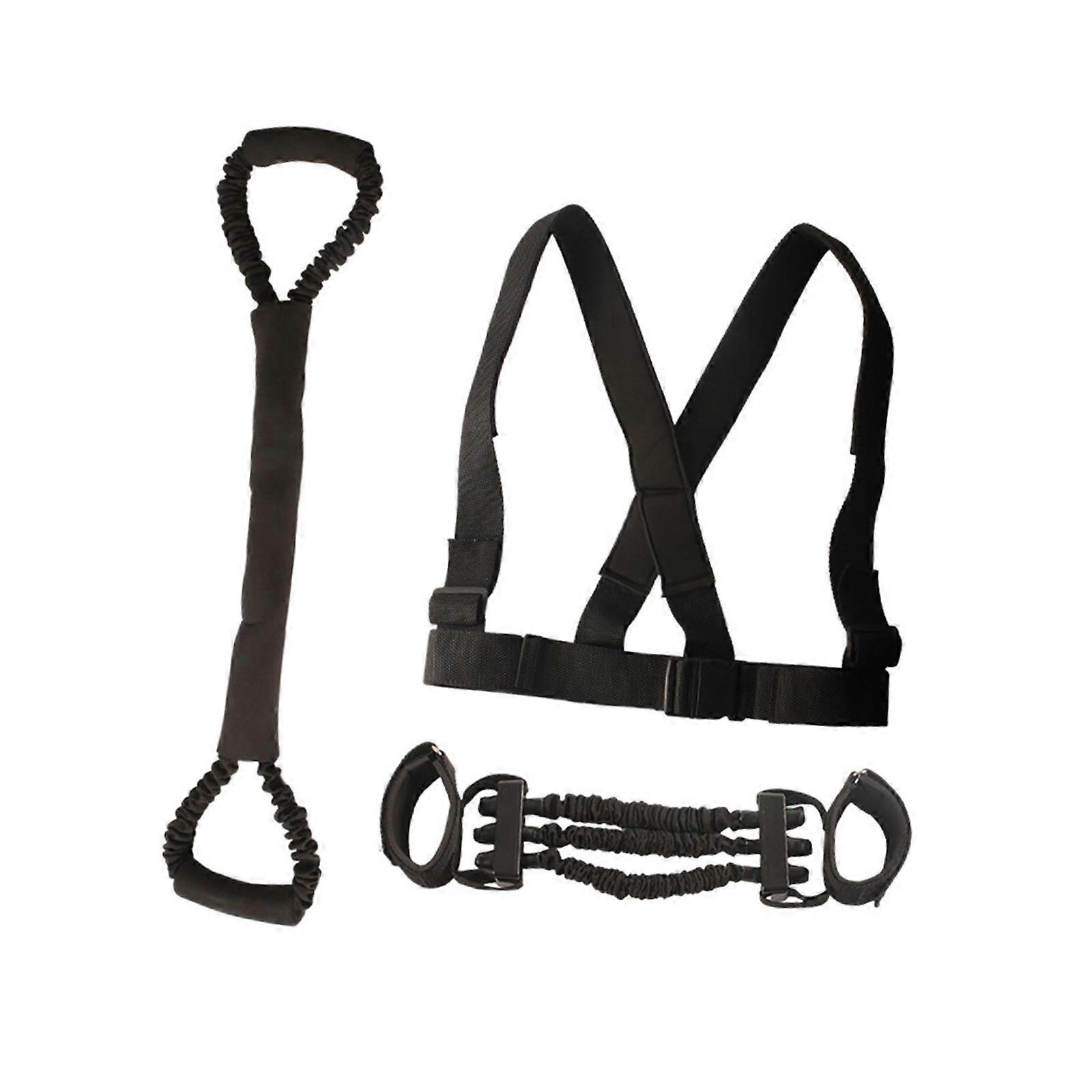 Boxing Resistance Bands Set with Foam Handles Chest Expander Comfortable Grip