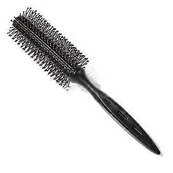 2025 Round Black Hair Styling Comb for Home Use - Compact Design for Effortless Curls