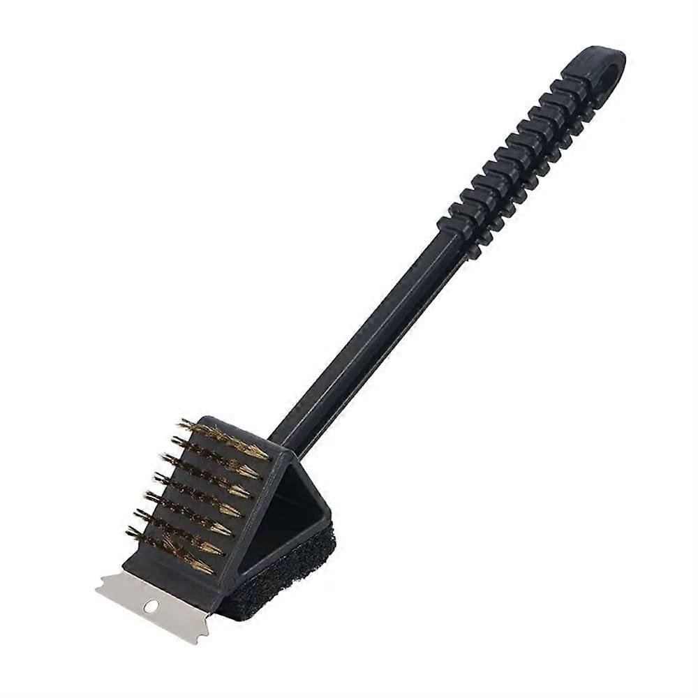 3-in-1 Copper Wire Brush for Grill and Oven Cleaning, Long Handle, Sponge and Shovel Included, Durable and Efficient