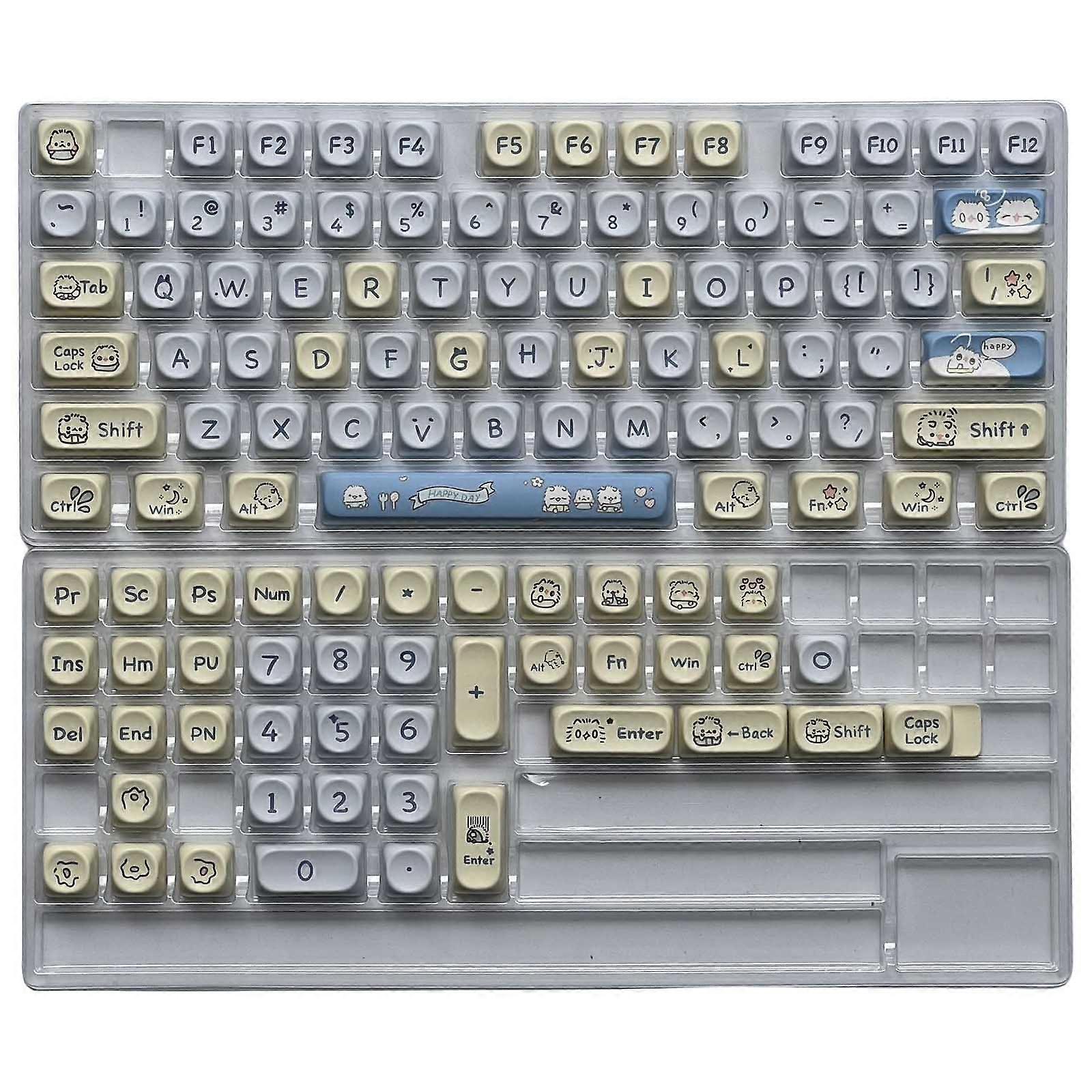 Kitten Claw Pattern PBT Keycaps, 117PCS Keycap Set Heat Sublimated for Mechanical Keyboard Customization Keycaps Only