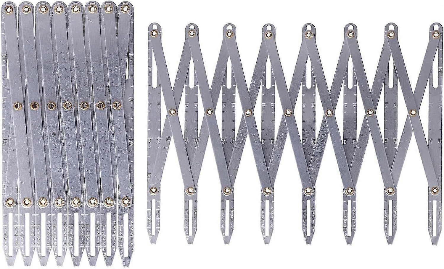 1pc 16cm/6.3in Adjustable Retractable Sewing Slotted Ruler Aluminum Equidistant Divider Multi-function Accessory for Eyelet Curtains