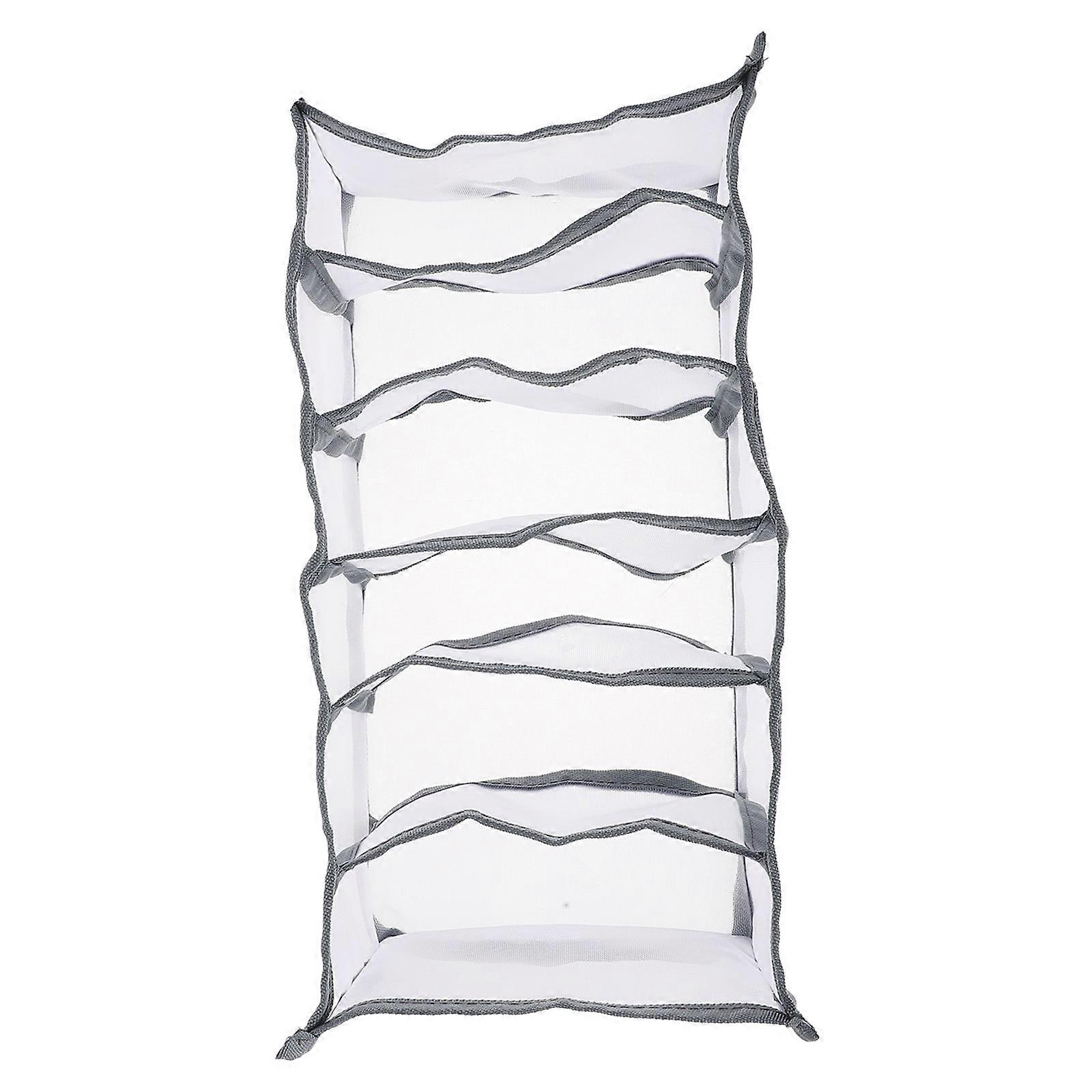 Grey Gauze Multigrid Pants Box for Storage Foldable Travel Clothing Box 10x8.5x5 inches