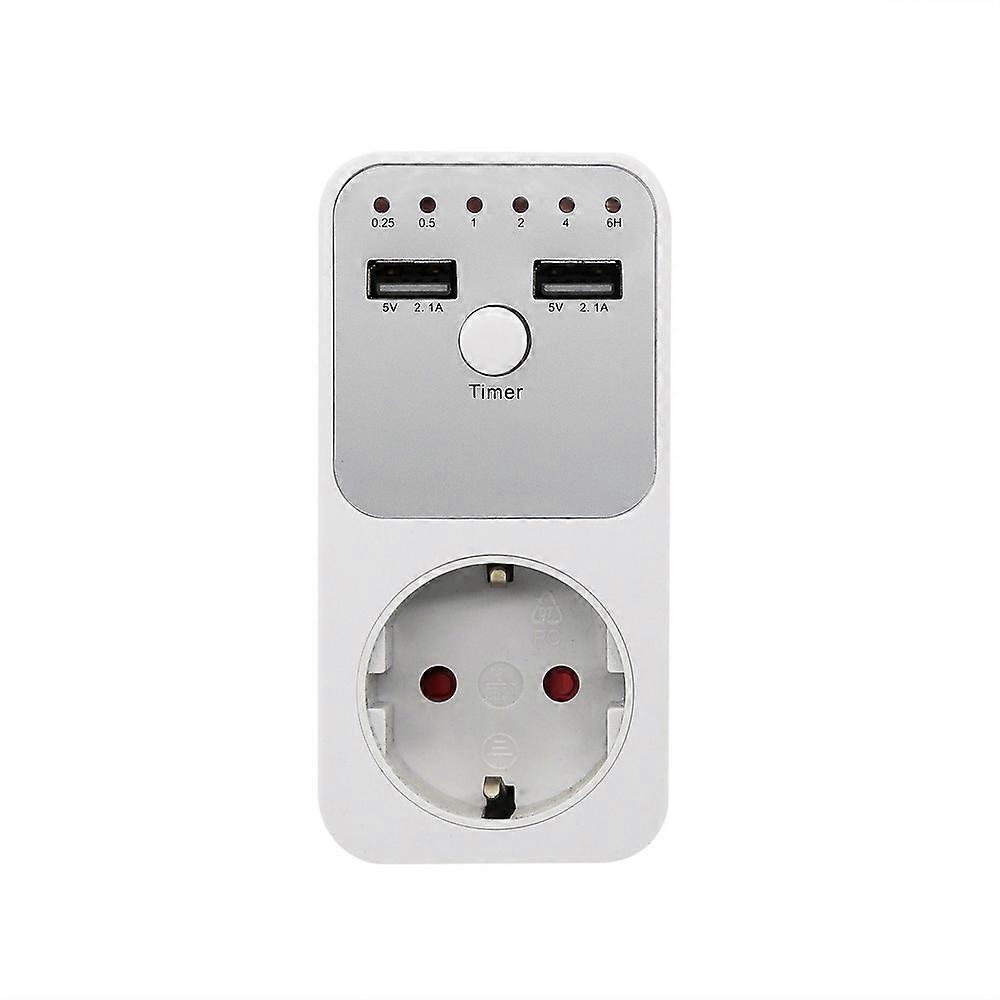 Multifunctional Voltage Protector Socket with Intelligent Countdown Timer and 2 USB Ports Time Controller Switch for Home Appliances
