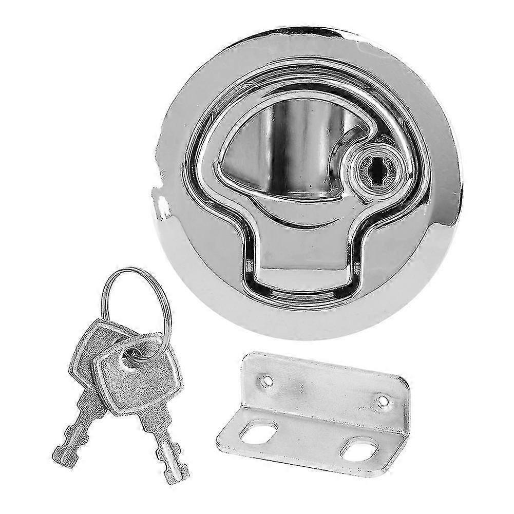 Zinc Alloy Round Pull Door Lock for Refitting RV Cabinet and Bathroom Doors, Compatible with Various Brands