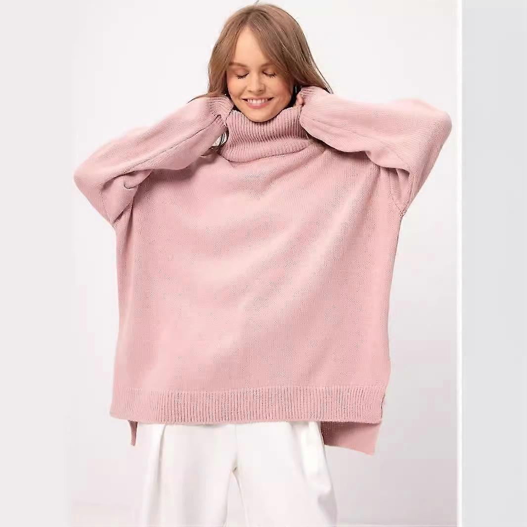 Damen Herbst und Winter Strickpullover mit Rollkragenpullover