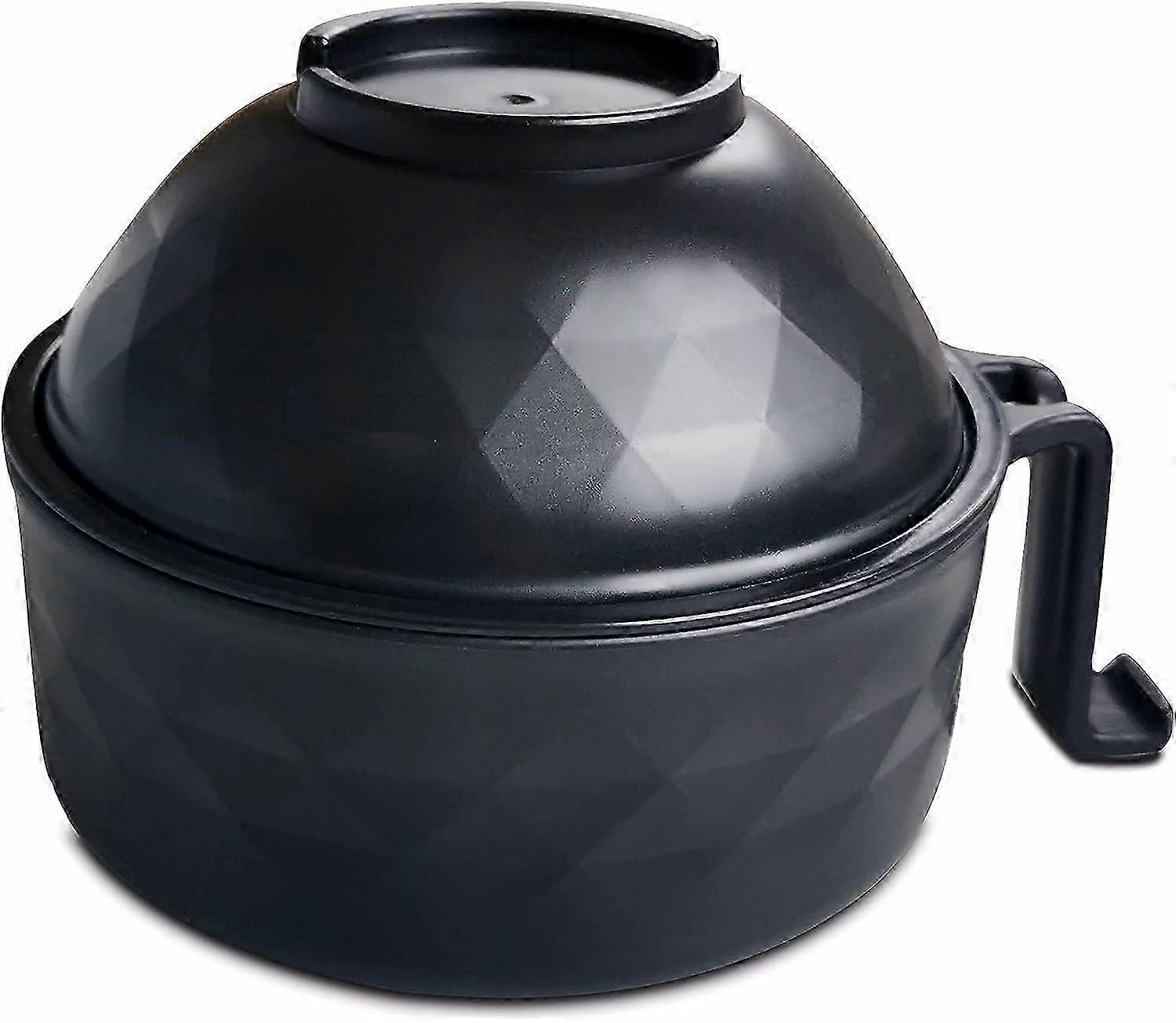 Microwave Ramen Cooker Set with Chopsticks - Dorm Essential - Black